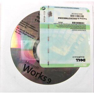 Microsoft Works 9 Installation CD 9.0 Dell Brand New Factory Sealed Disc